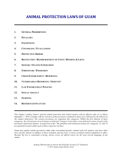 ANIMAL PROTECTION LAWS OF GUAM