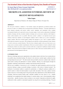 MICROWAVE-ASSISTED SYNTHESIS: REVIEW OF RECENT