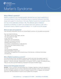 Marfan`s Syndrome - Orthopaedic Institute for Children