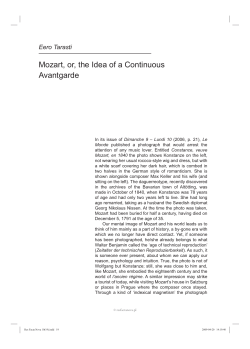 Mozart, or, the Idea of a Continuous Avantgarde