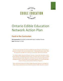 Ontario Edible Education Network Action Plan