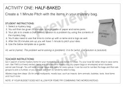 activity one: half-baked