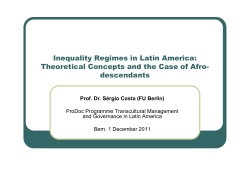 Inequality Regimes in Latin America: Theoretical Concepts and the