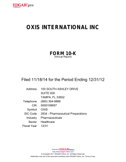 oxis international inc