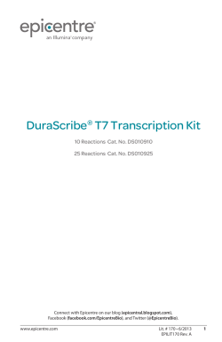Protocol for DuraScribe&reg; T7 Transcription Kit