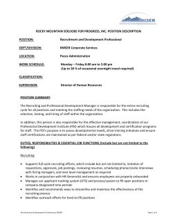 Recruitment and Development Professional