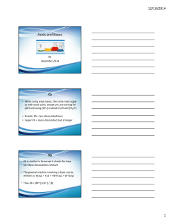 Acids and Bases Kb