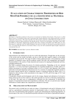 evaluation of characteristic properties of red mud for possible use as