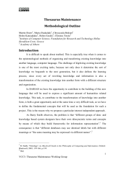 Thesaurus Maintance Methodology