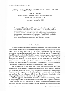 Interpolating Polynomials from their values