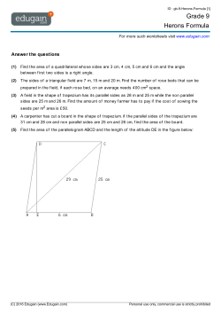 Grade 9 Herons Formula