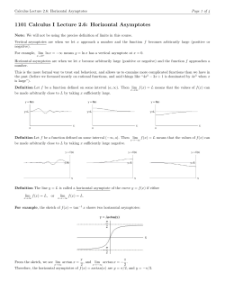 1101 Calculus I Lecture 2.6: Horizontal Asymptotes