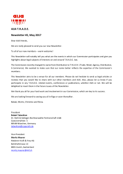 AIJA TRADE Newsletter #2, May 2017
