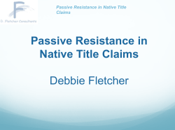 Passive Resistance and Native Title