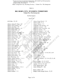 Big Horn City, Wyoming Territory