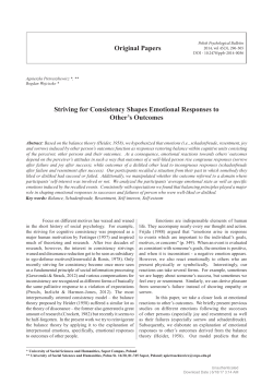 Original Papers Striving for Consistency Shapes
