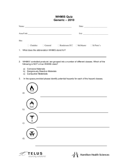 WHMIS Quiz - Hamilton Health Sciences