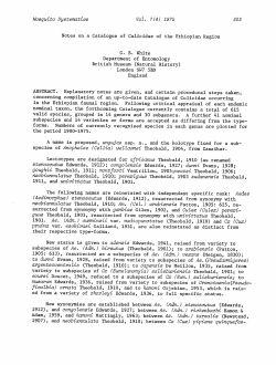 Mosquito Systematics voz. U4) 1975 303 Notes on a Catalogue of