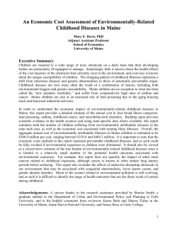 An Economic Cost Assessment of Environmentally