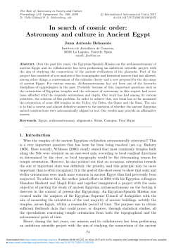 Astronomy and culture in Ancient Egypt