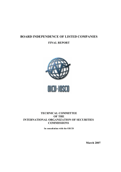 Board Independence Of Listed Companies - Final Report