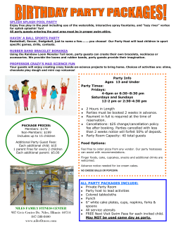 NILES FAMILY FITNESS CENTER 987 Civic Center Dr. Niles