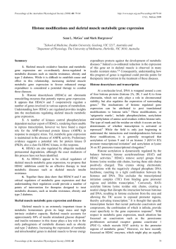 Histone modifications and skeletal muscle metabolic gene expression
