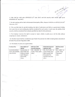 8 lf the specified date for pre-bid meeting, last date of submission