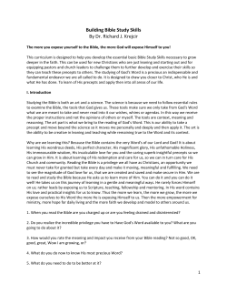 Building the Bible Study Skills