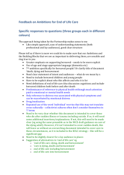 Feedback on Ambitions for End of Life Care