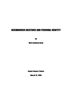disembodied existence and personal identity