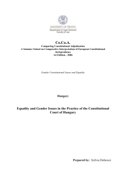 Equality and Gender Issues in the Practice of the Constitutional