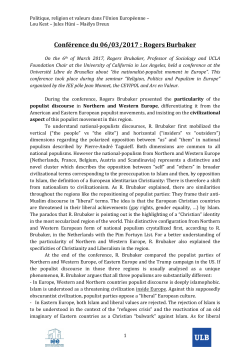 Conf&eacute;rence du 06/03/2017 : Rogers Burbaker