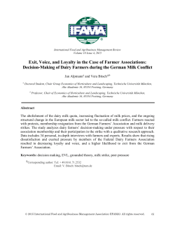 Exit, Voice, and Loyalty in the Case of Farmer Associations