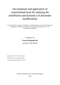 Development and application of experimental tools for studying the