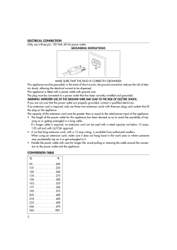 ELECTRICAL CONNECTION CONVERSION TABLE