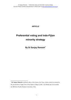 Preferential Voting System and Minority Rights in Fiji