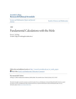 Fundamental Calculations with the Mole
