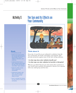 Activity 5 The Sun and Its Effects on Your Community