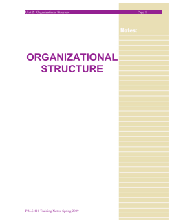 ORGANIZATIONAL STRUCTURE