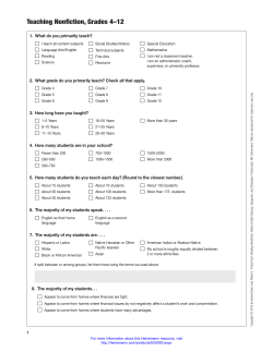 Teaching Nonfiction, Grades 4&ndash;12