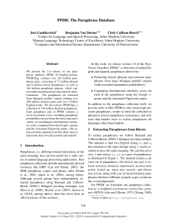 PPDB: The Paraphrase Database - Association for Computational