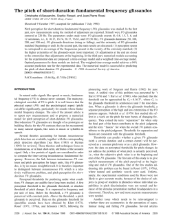 The pitch of short-duration fundamental frequency glissandos