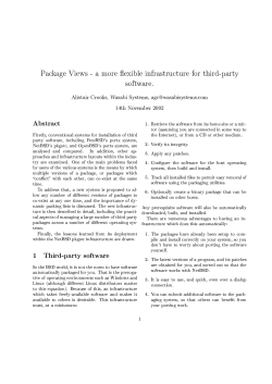 Package Views - a more flexible infrastructure for third