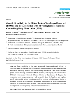 Genetic Sensitivity to the Bitter Taste of 6-n