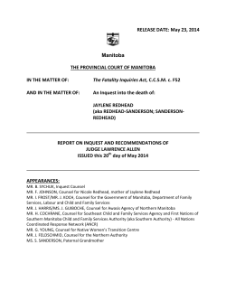 Jaylene Redhead - Manitoba Courts