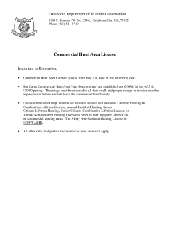 Commercial Hunt Area License - Oklahoma Department of Wildlife