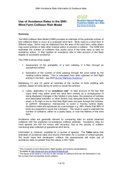 Use of Avoidance Rates in the SNH Wind Farm Collision Risk Model