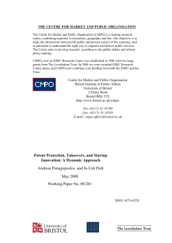 Patent Protection, Takeovers, and Startup Innovation: A Dynamic