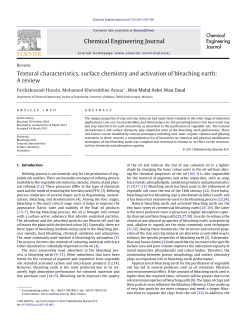 Textural characteristics, surface chemistry and activation of